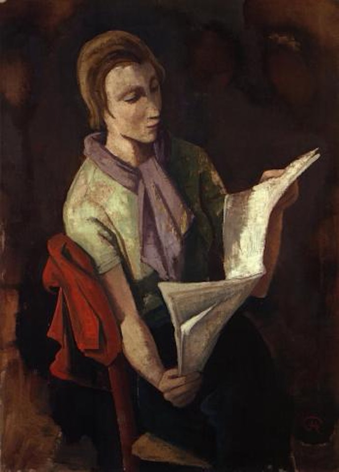 Woman reading by Karl Hofer