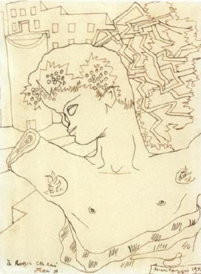 Surreal head by Jean Cocteau