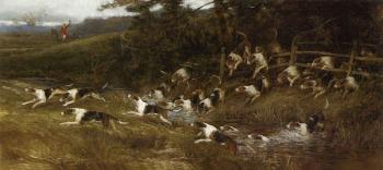 Hounds of the Tickham hunt, Kent by Heywood Hardy