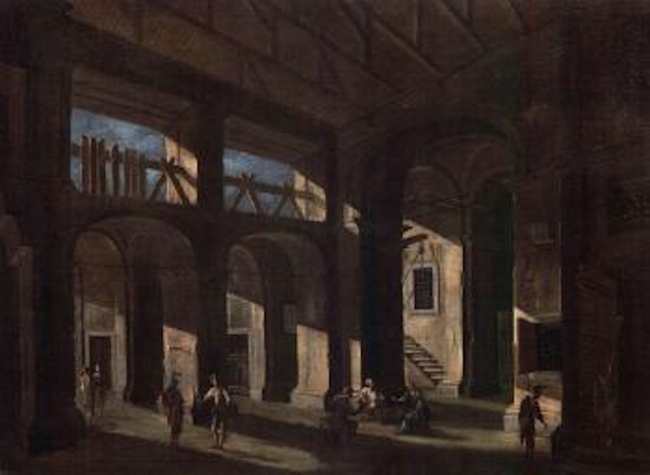Architectural capriccio with figures by Viviano Codazzi