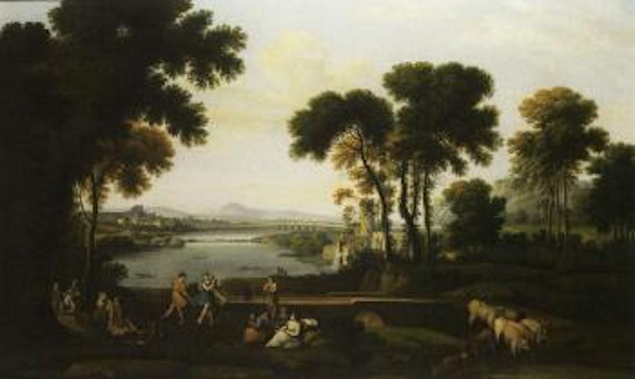Arcadian landscape with the marriage of Isaac and Rebekah by Claude Lorrain