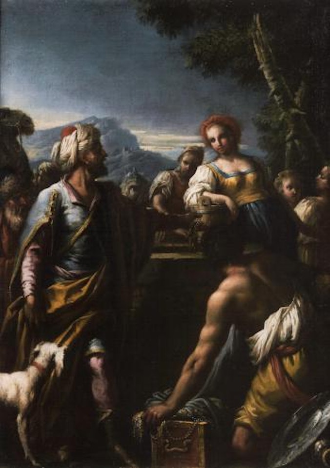 Rebecca at the well by Venetian School