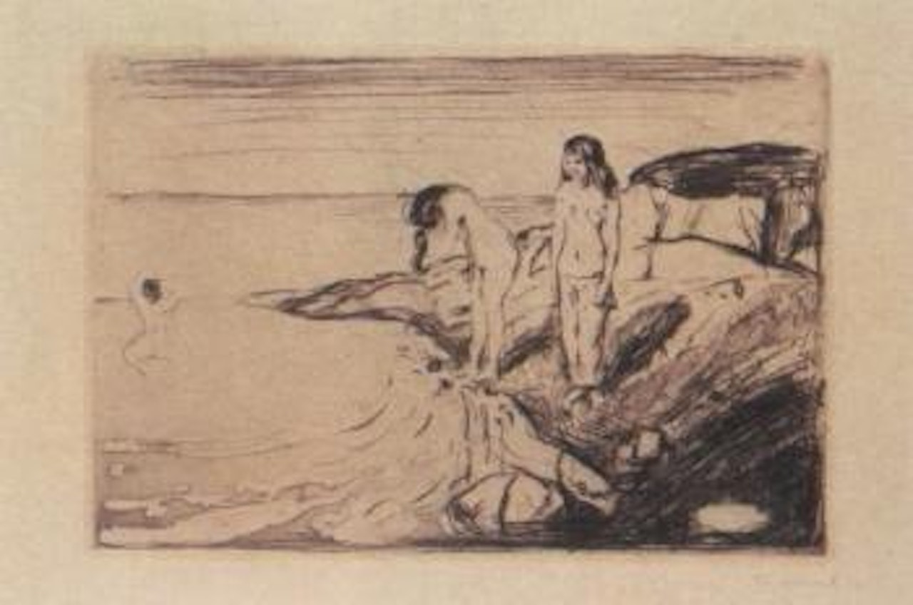 Woman bathing by Edvard Munch