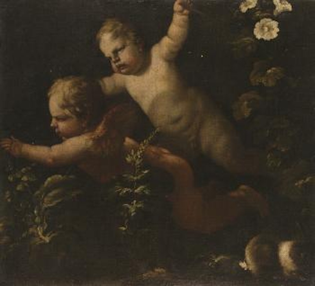 Two putti by Circle of Luca Giordano