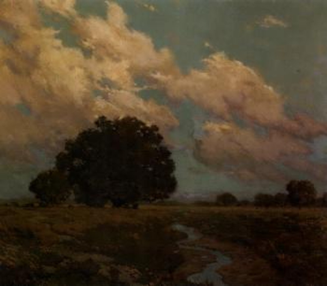 Trees by a meadow stream by Granville Redmond