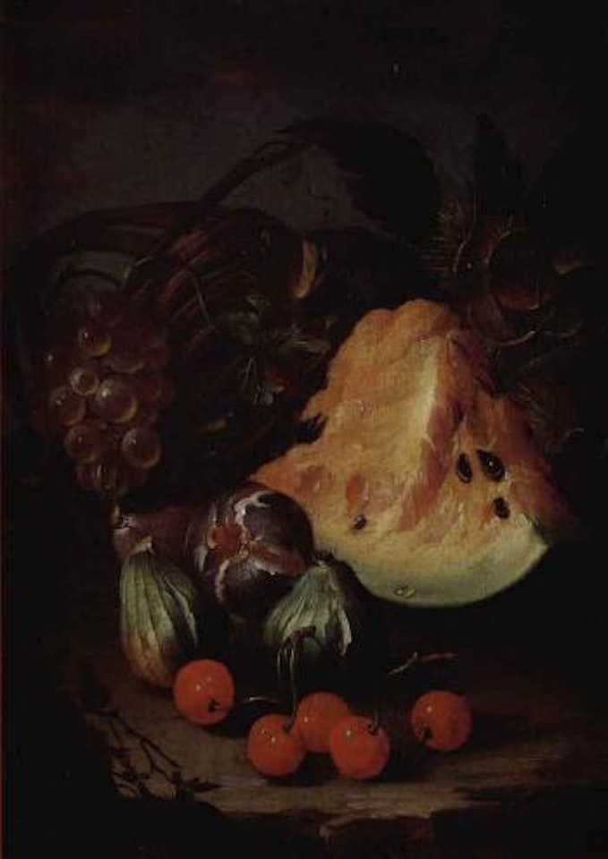 Still life with figs and watermelon by Abraham Brueghel