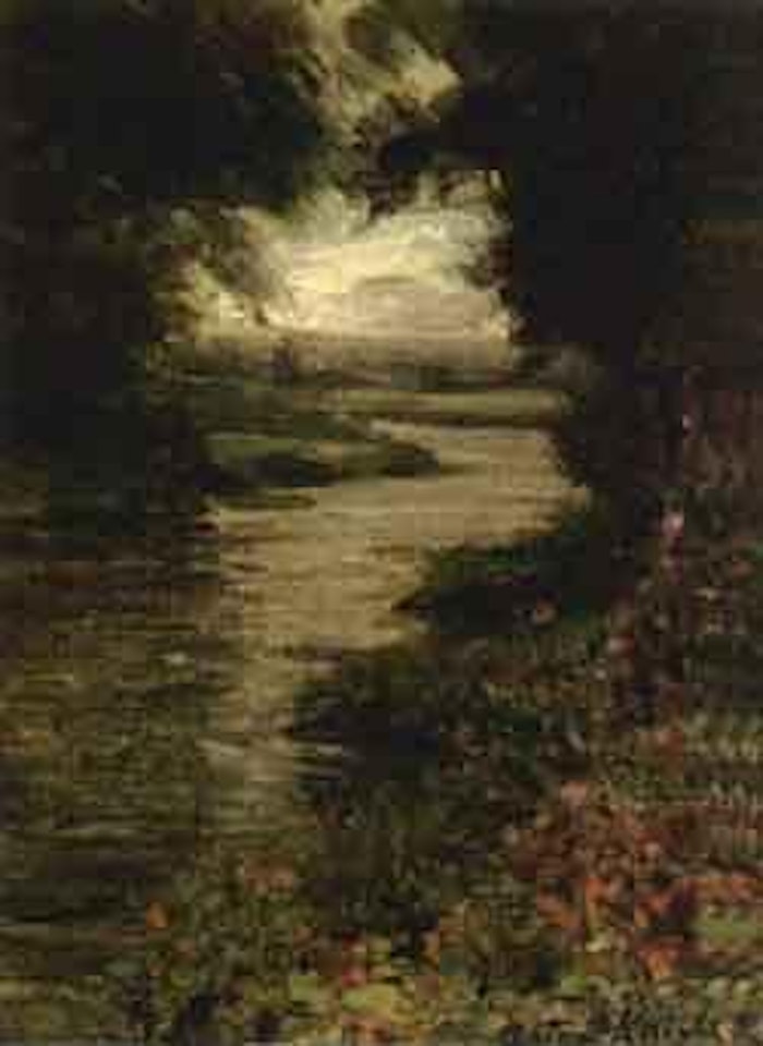 Flowers on the riverbank by Louis Aston Knight
