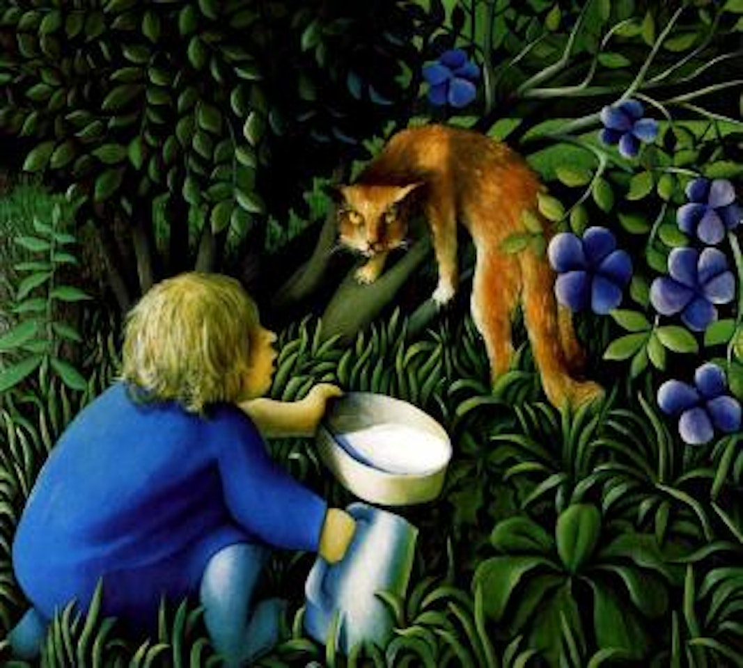 Sarah with cat by Michael Smither