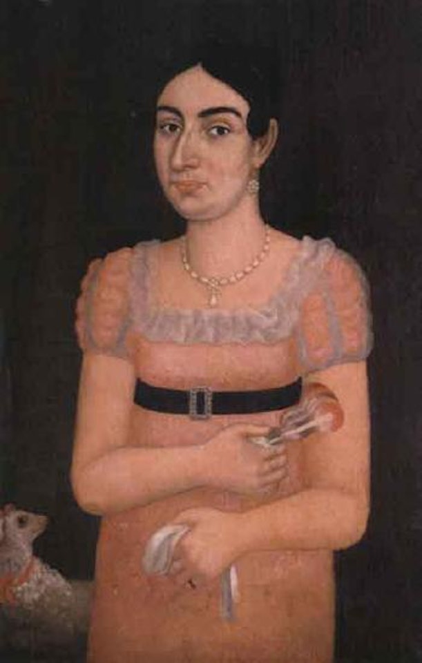 Lady in pink by Mexican School