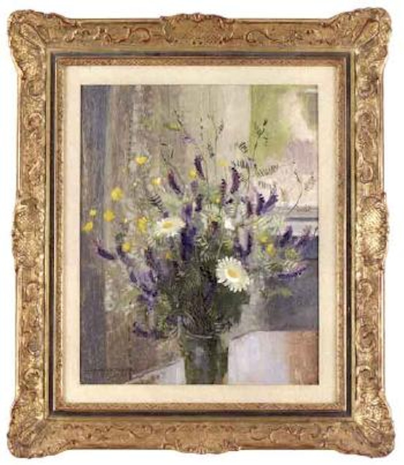 Still life of summer flowers by Olle Hjortzberg