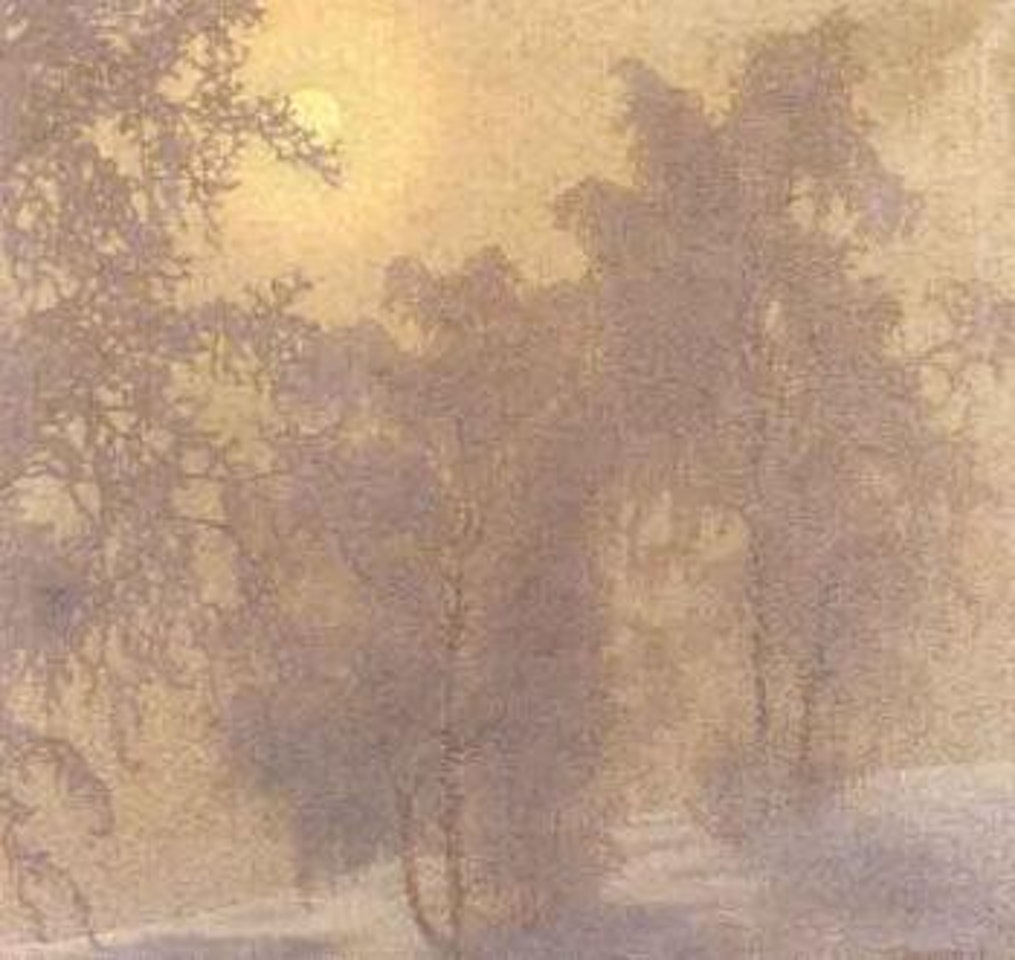 Winter landscape in sunshine by Gustaf Fjaestad
