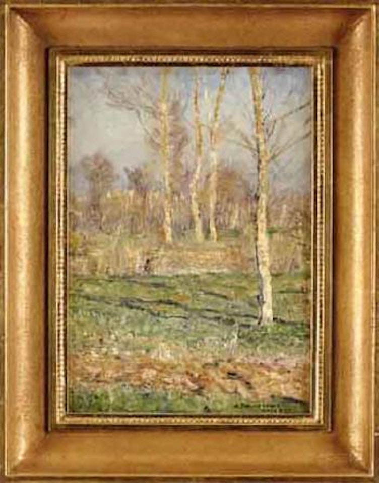 Trees in autumn sunshine by Anshelm Schultzberg