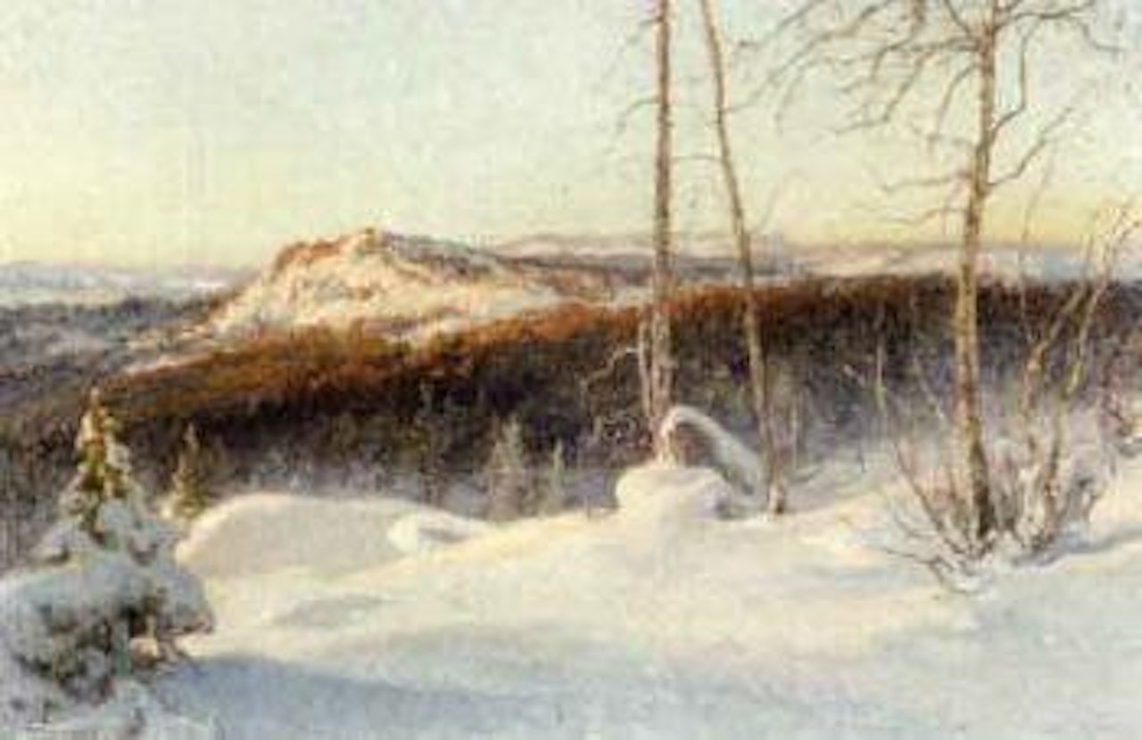Winter landscape from Svinkullarne in Varmland by Anshelm Schultzberg