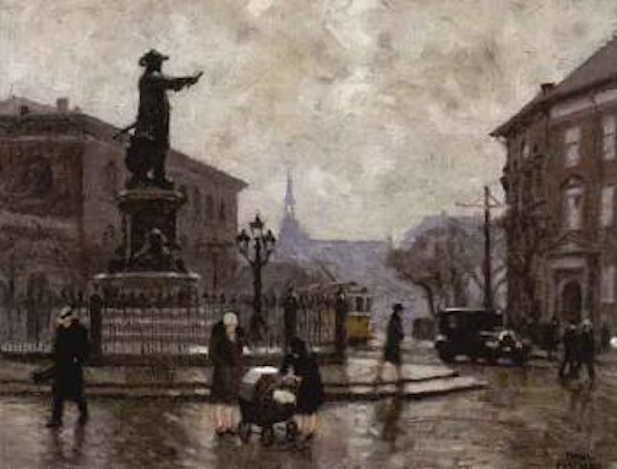 Niels Juel's statue, Gammelholm by Paul Fischer