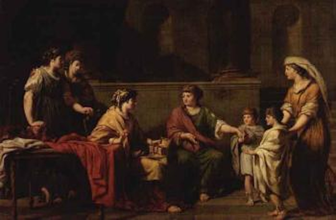 Scene from the Antique history with Grachus' sons by French School