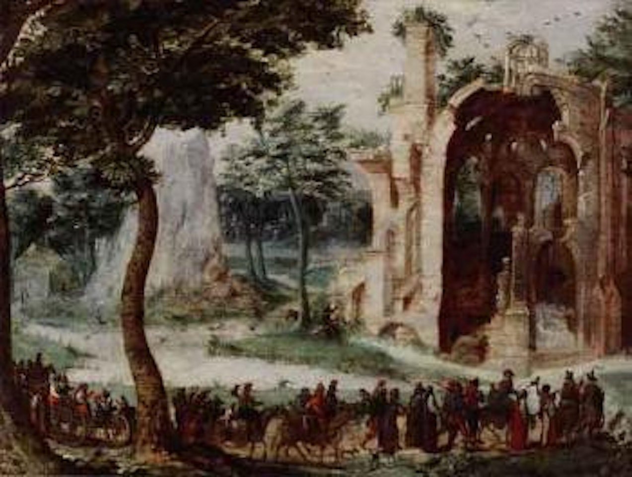 Landscape with a procession by Anton Mirou