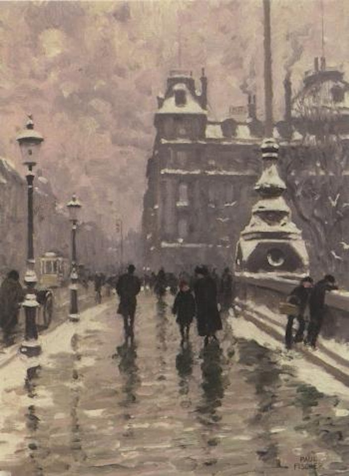 Winter's day at Queen Louise's Bridge by Paul Fischer