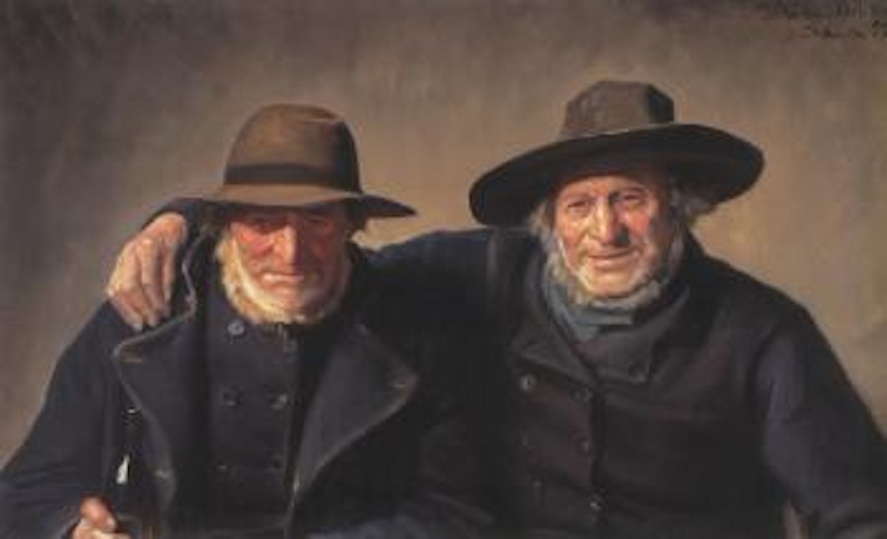 Two friends - Skagen fishermen Niels Ottesen and Peter Rontved by Michael Ancher