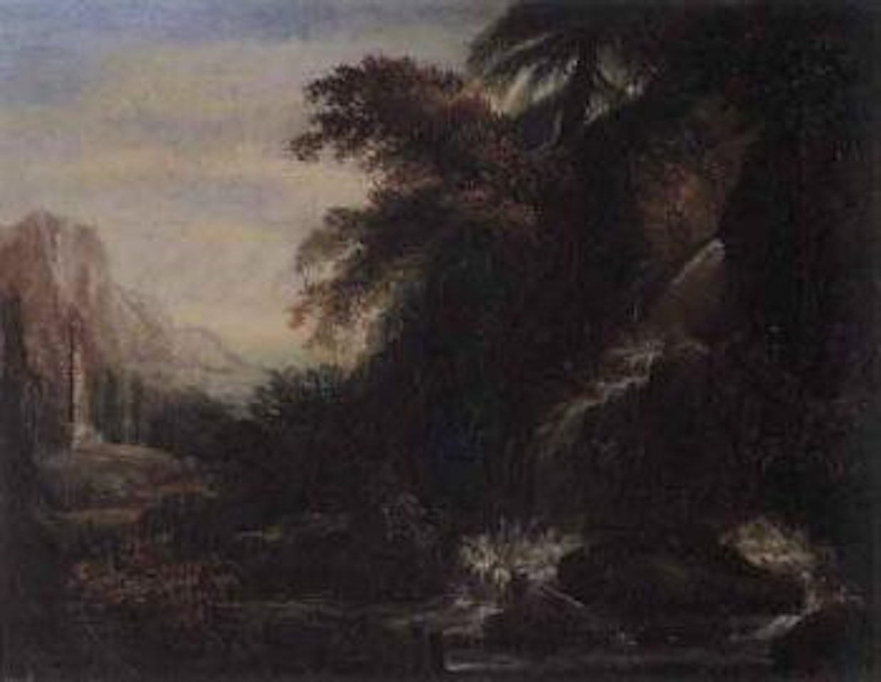 Landscape with stream and memorial by Jacob Philipp Hackert
