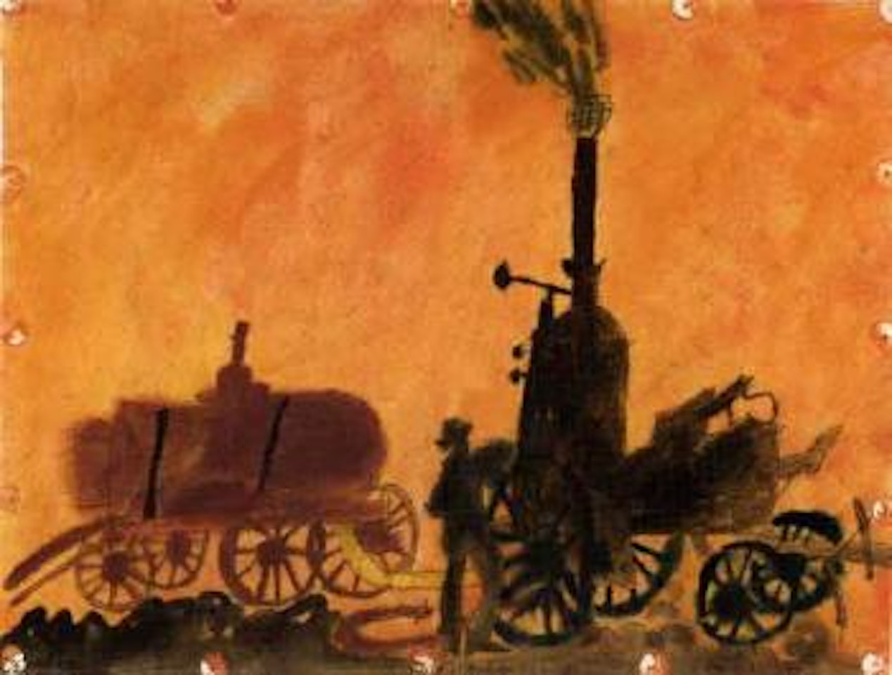 Steam engine by Lyonel Feininger