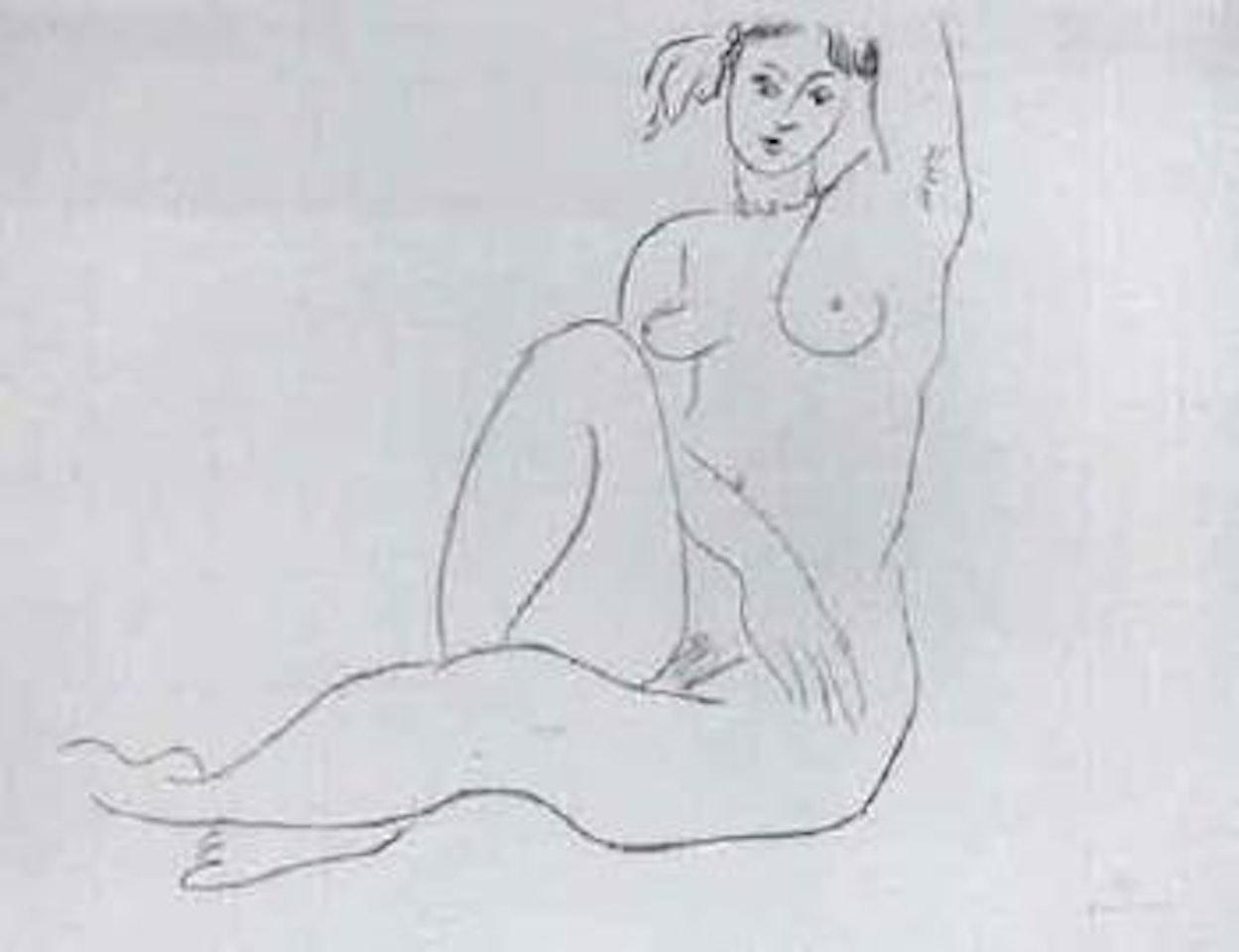 Nu assis, bras gauche sur la tete by Henri Matisse