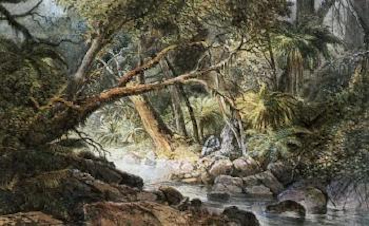 Figure by creek by Nicholas Chevalier