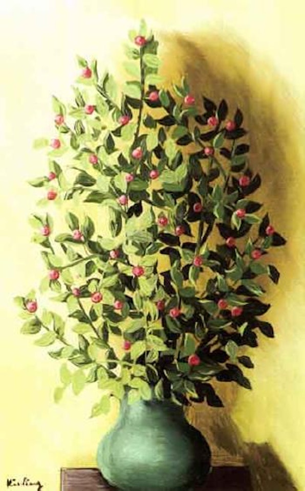 Arbuste fleuri dans un vase by Moïse Kisling