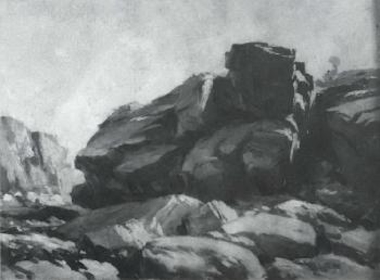 Rocky shore scene by Gordon Grant
