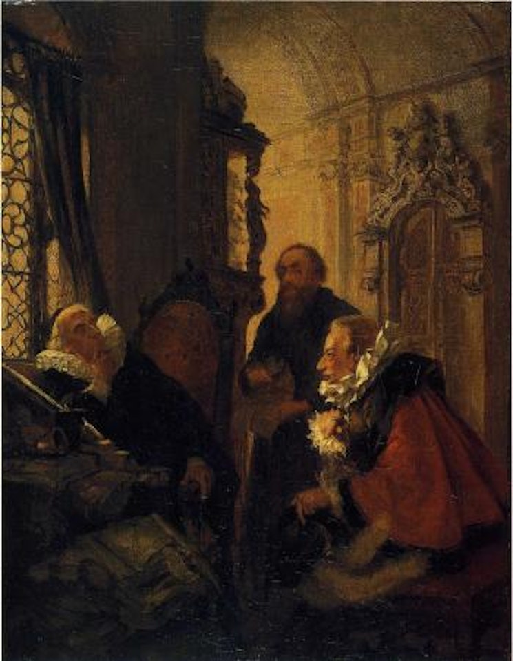 Consultation at advocate's office by Adolph Menzel