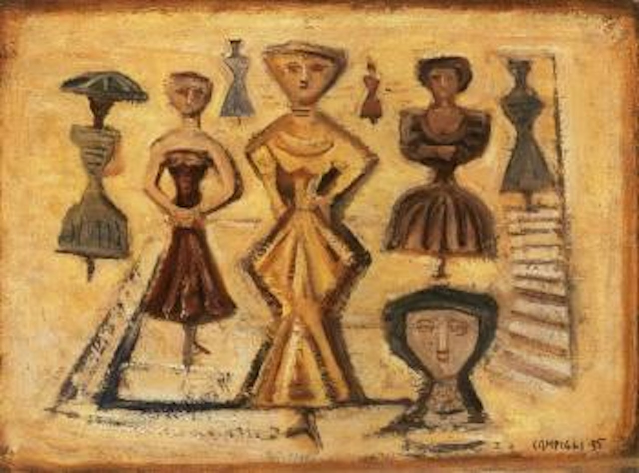 Lady in yellow by Massimo Campigli