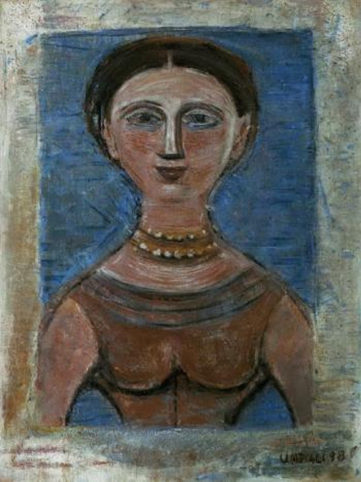 Woman with necklace by Massimo Campigli