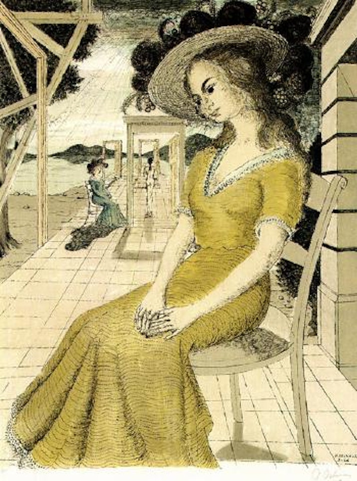 Anne lost in thoughts by Paul Delvaux