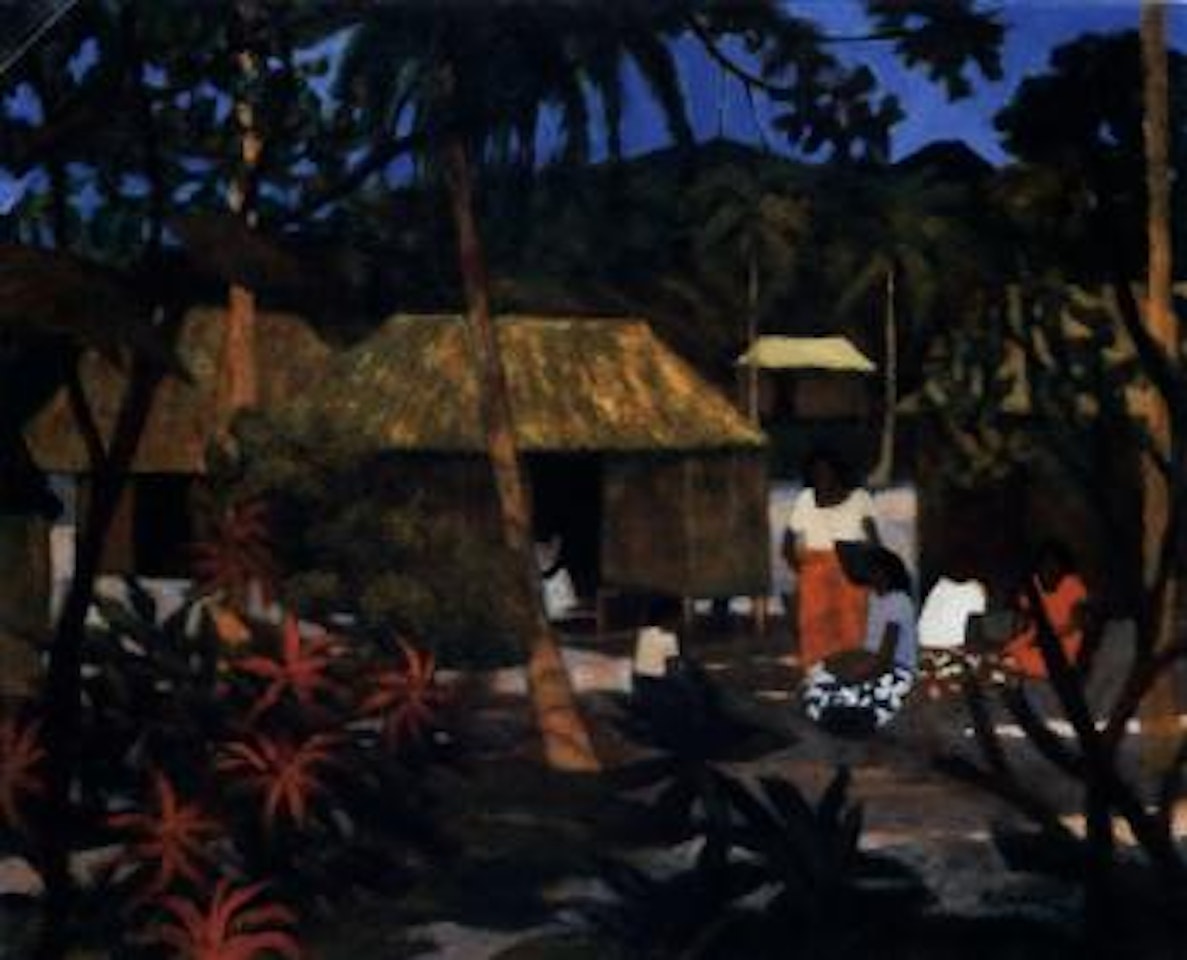 Islanders with poinsettias by Ray Austin Crooke