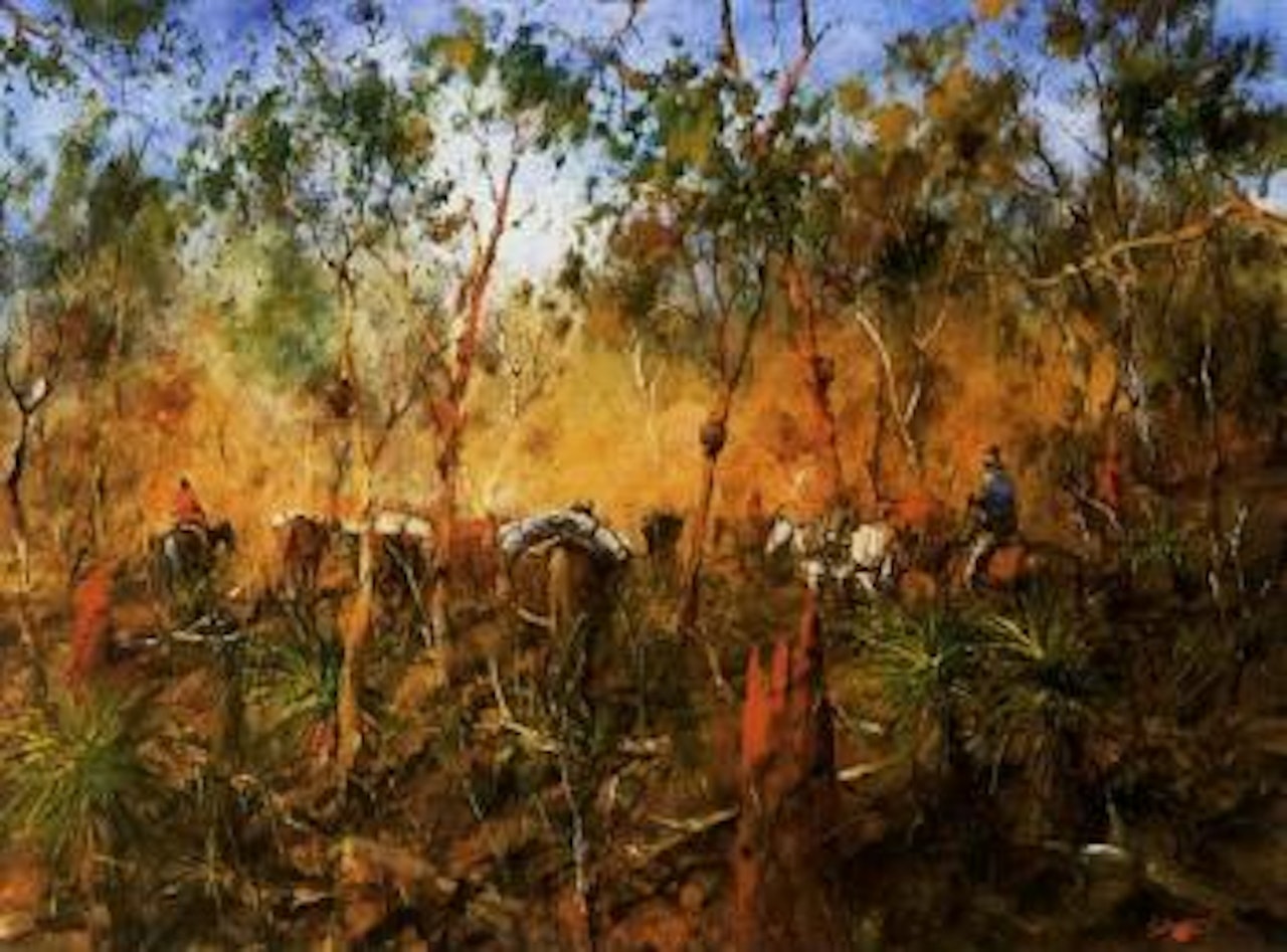 Rod Heieman's packhorses, Bramwell Station, Cape York Penninsula by Hugh Sawrey