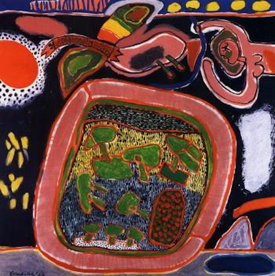 L'oiseau survole jardin by Corneille
