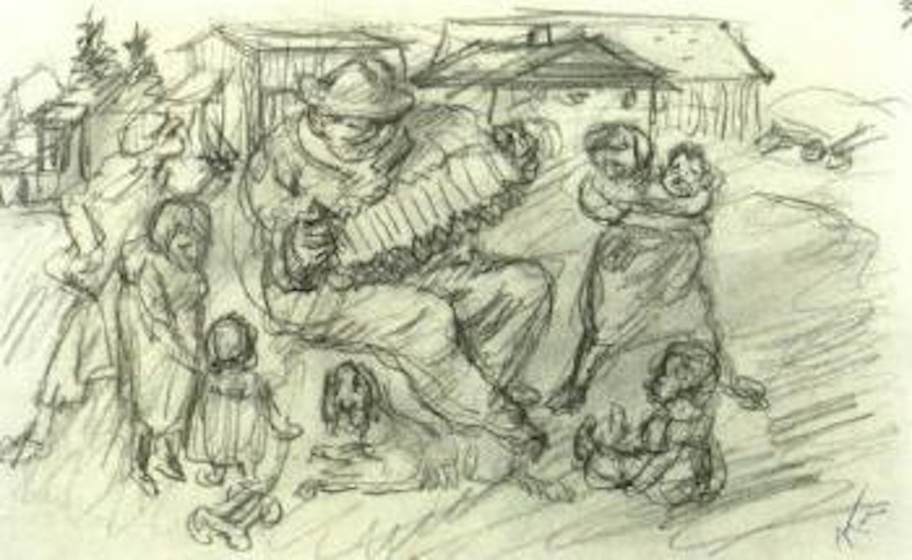 Street musician by Alfred Kubin