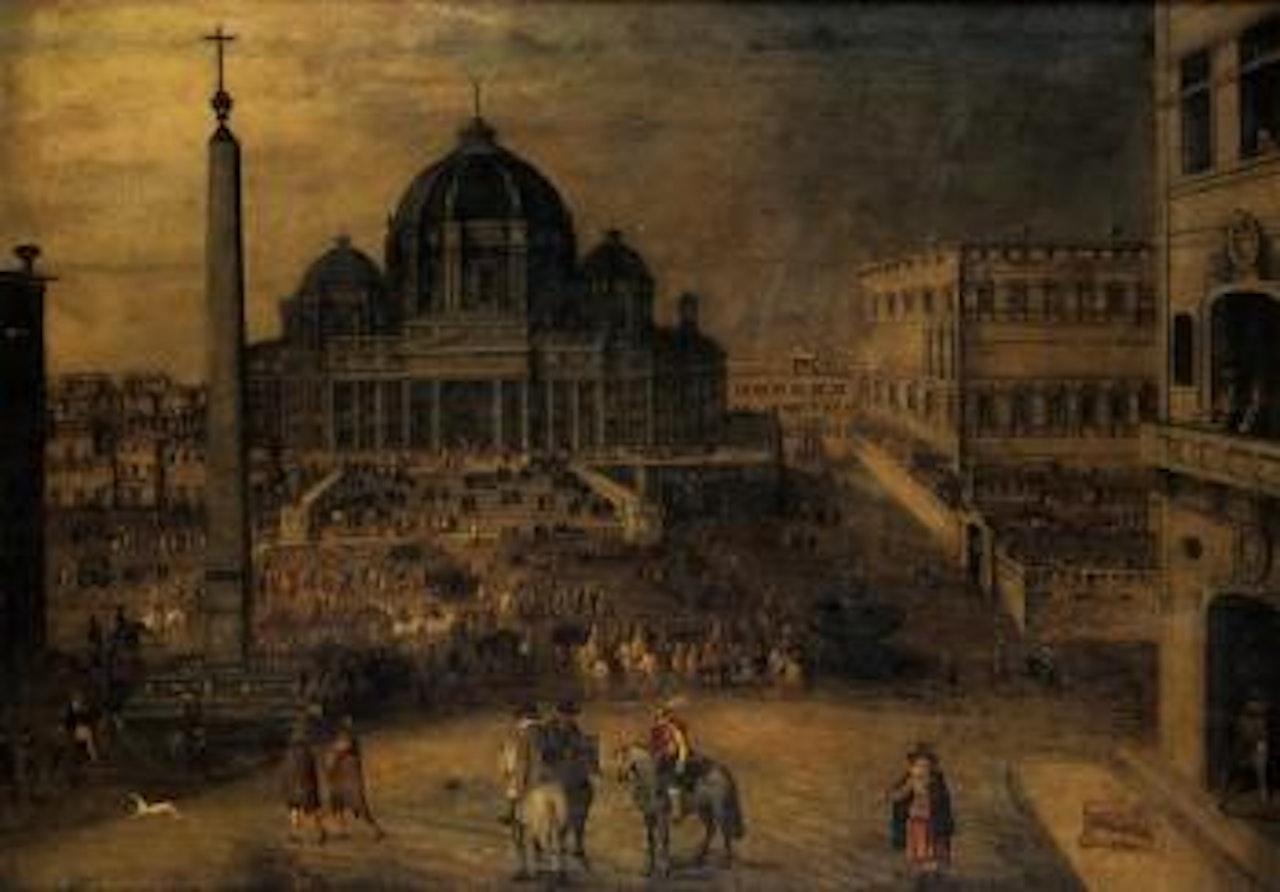 Rome, vue de la Place Saint-Pierre by Hendrick van Cleve
