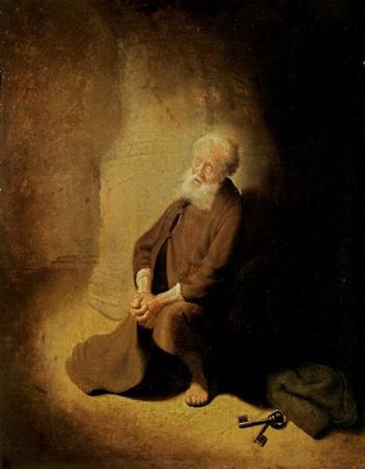 St Peter repentant by Attributed to Rembrandt Harmensz van Rijn