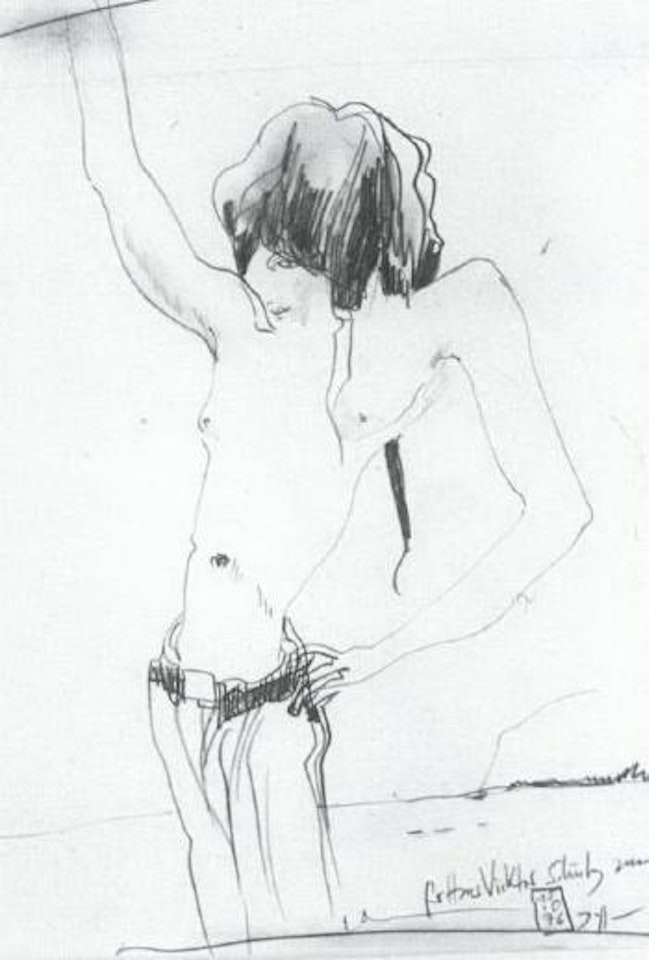 Standing female nude by Horst Janssen