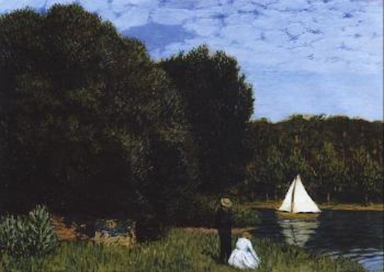 Landscape with sailing boat by Karl Hofer