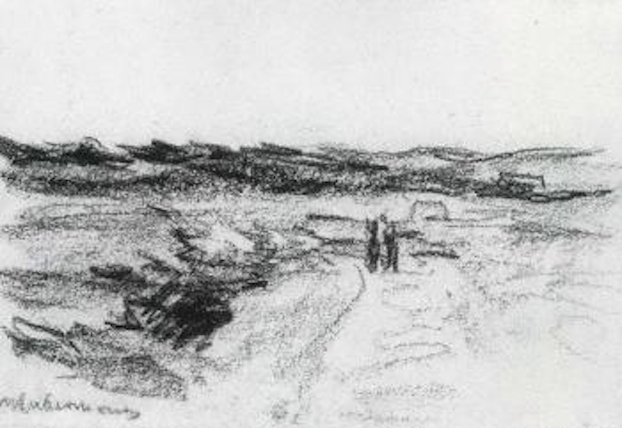 Dune landscape with two figures by Max Liebermann