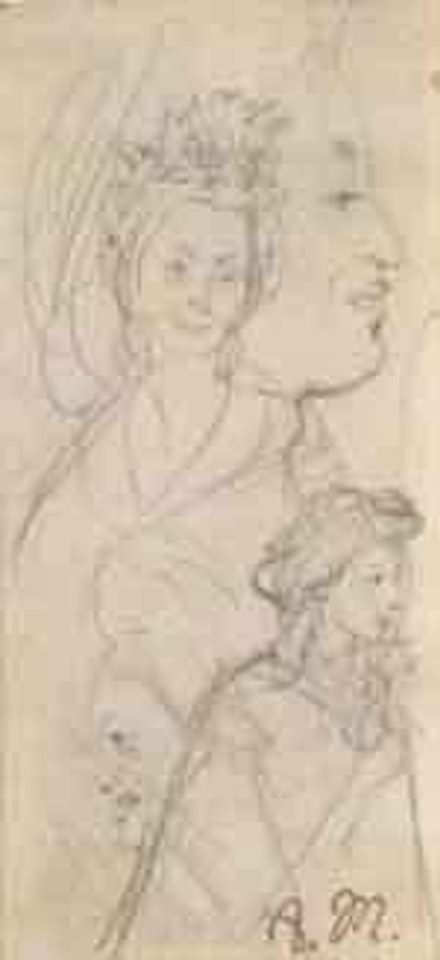 Study for Sister Emilie in wedding dress by Adolph Menzel