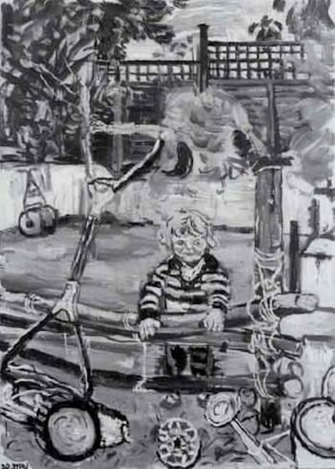 In the garden by John Bratby