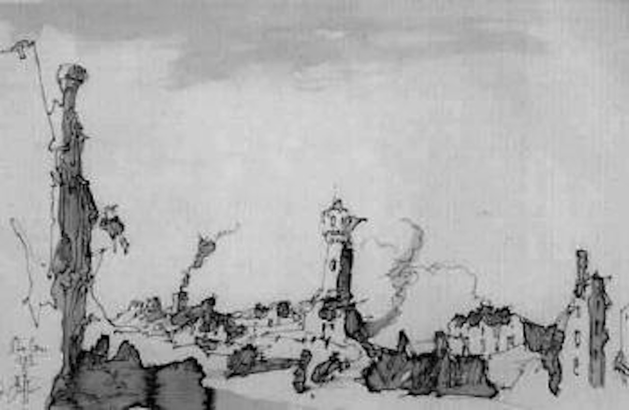 City landscape of Guardi by Horst Janssen