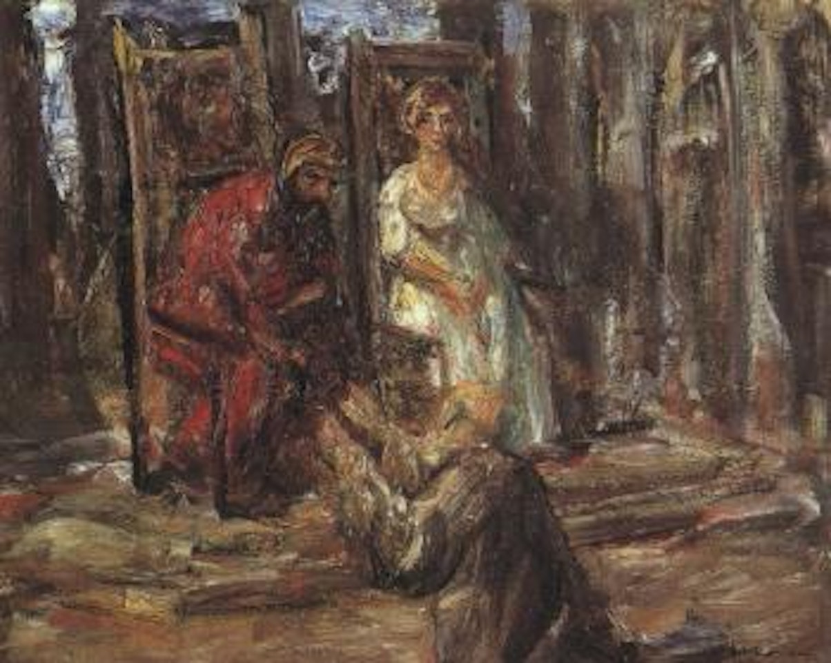 Haman before Ahasver and Esther by Max Liebermann