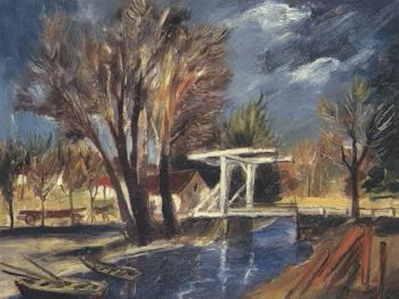Landscape with drawbridge by Franz Heckendorf