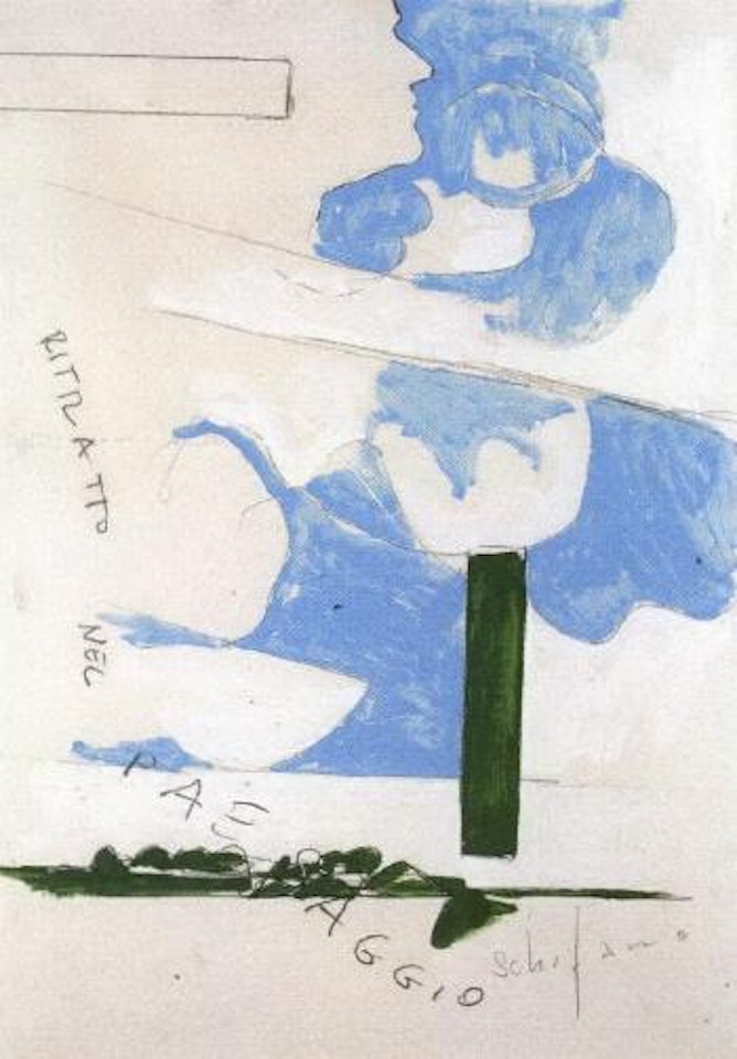 Portrait in landscape by Mario Schifano
