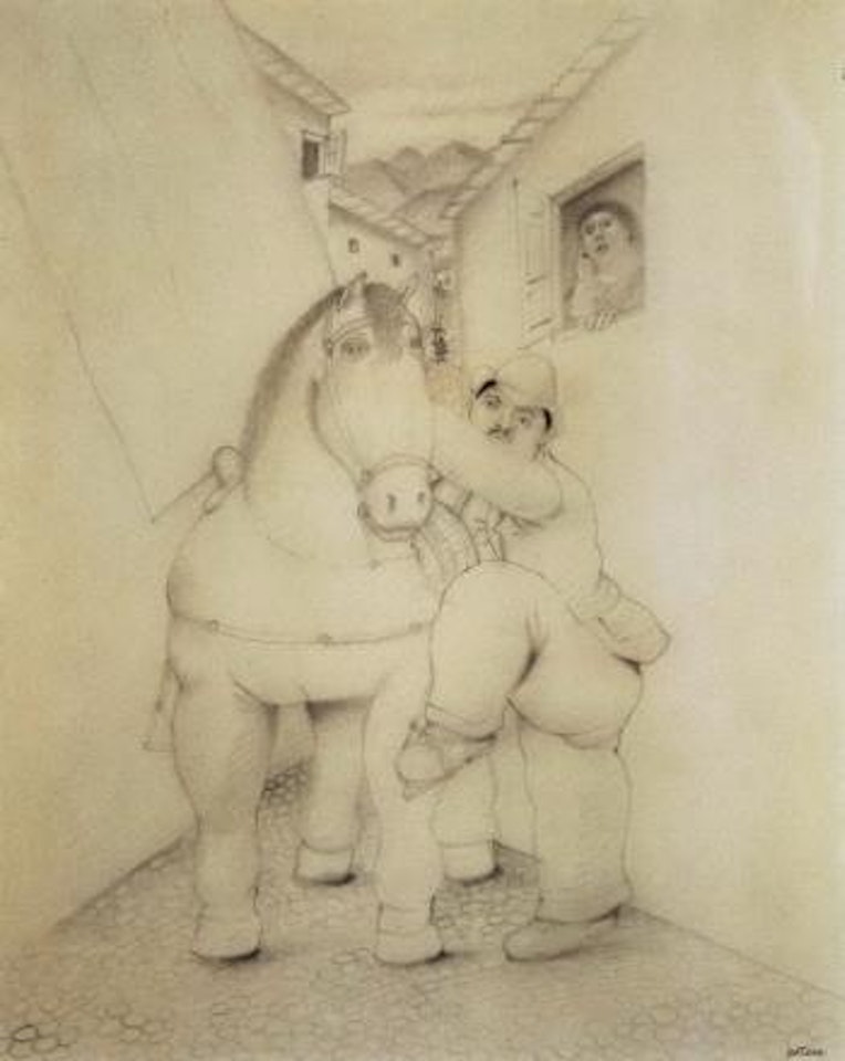 Homme et cheval by Fernando Botero