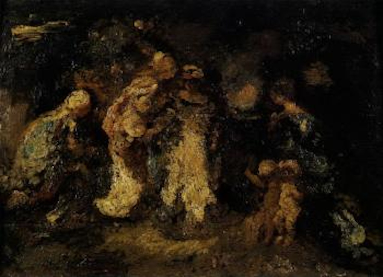 Jeunes femmes au parc by Adolphe Monticelli