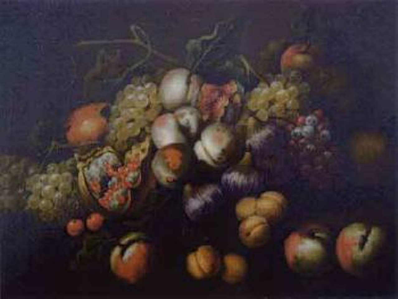 Nature morte aux fleurs. Nature morte aux fruits by Roman School
